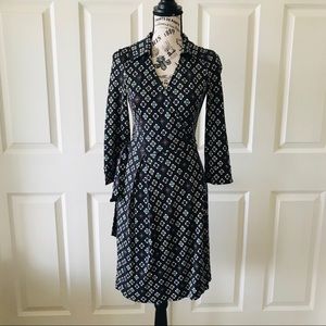 Diane Von Furstenburg Black Mod Silk Wrap Dress